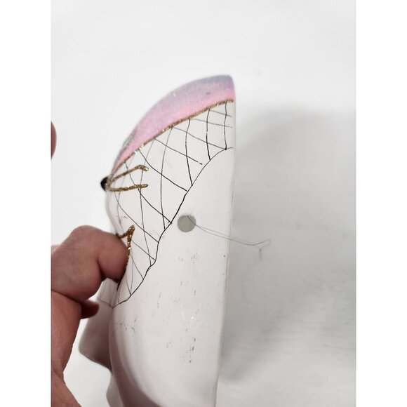 Vintage Venetian Carnival Wall Mask Hanging Ceramic Glittery Hand Painted Decor - Picture 5 of 8